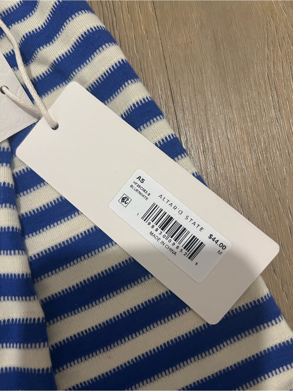 Altard State Blue & White Striped Cotton Lounge Set - Short Sleeve Top & Shorts - Picture 5 of 8